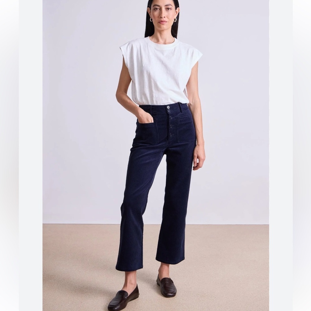 APIECE APART Slim Marston Corduroy Pant Midnight Blue Size 4